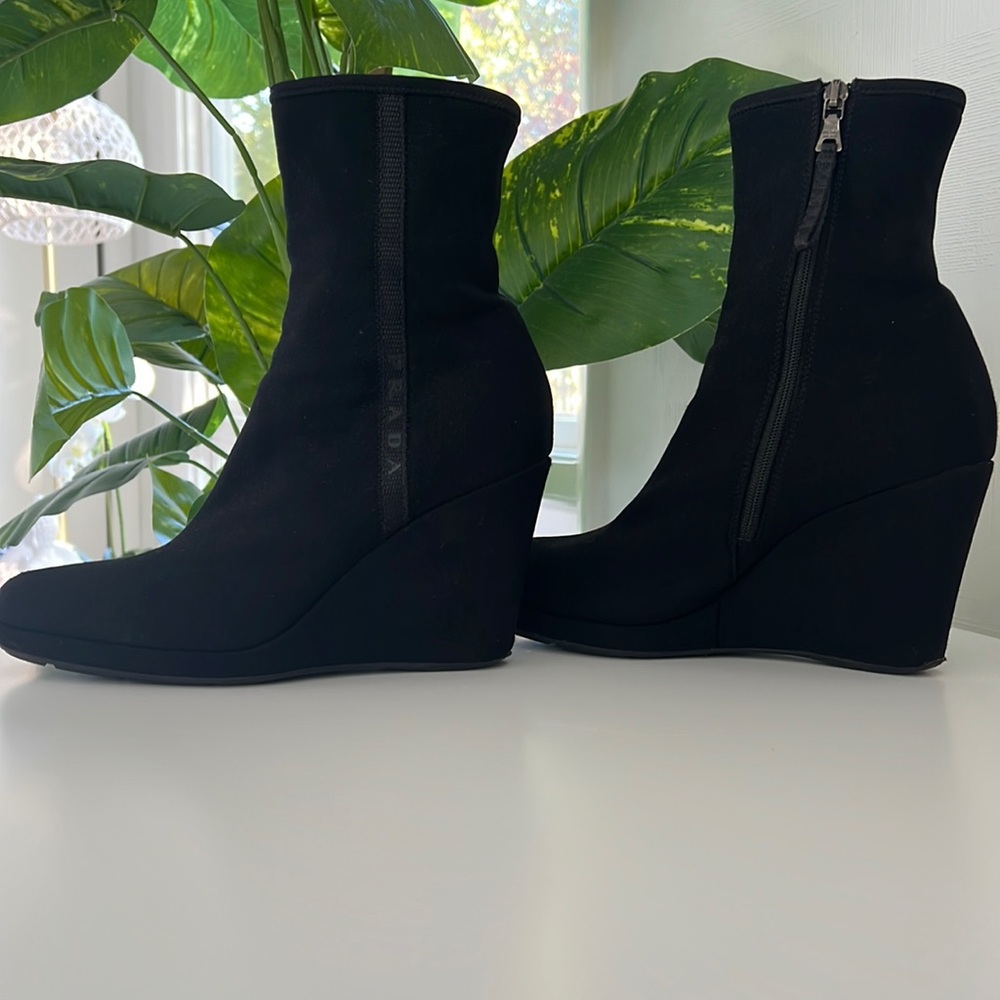 PRADA boots: platform heeled black size 37